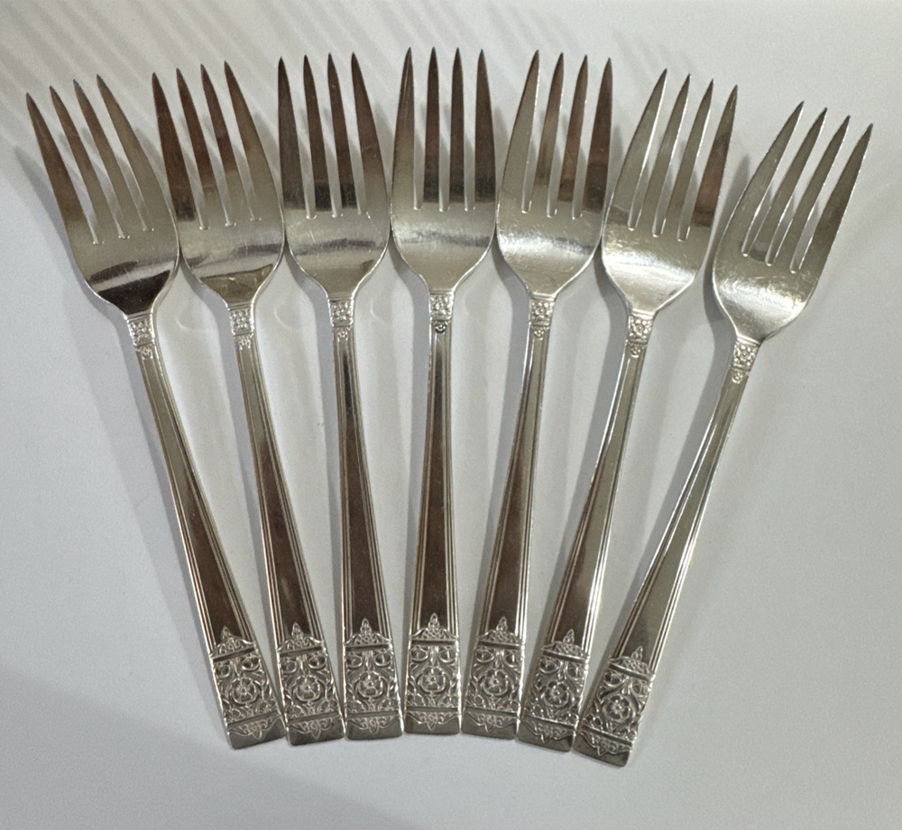 Set of 7 Salad Forks - National Silver Co Inauguration Silverplate